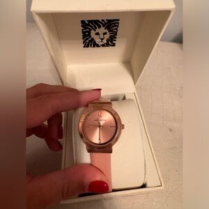 Anne Klein Women's Watch, Stainless Steel Watch with genuine leather Band